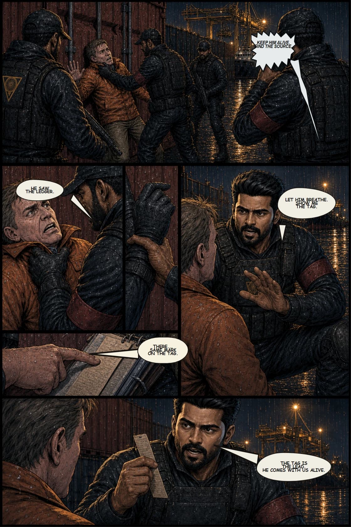 Surya Volume 1: White Silence page 16. Give Surya a noncombat choice where cruelty would be useful and mercy produces the real clue.