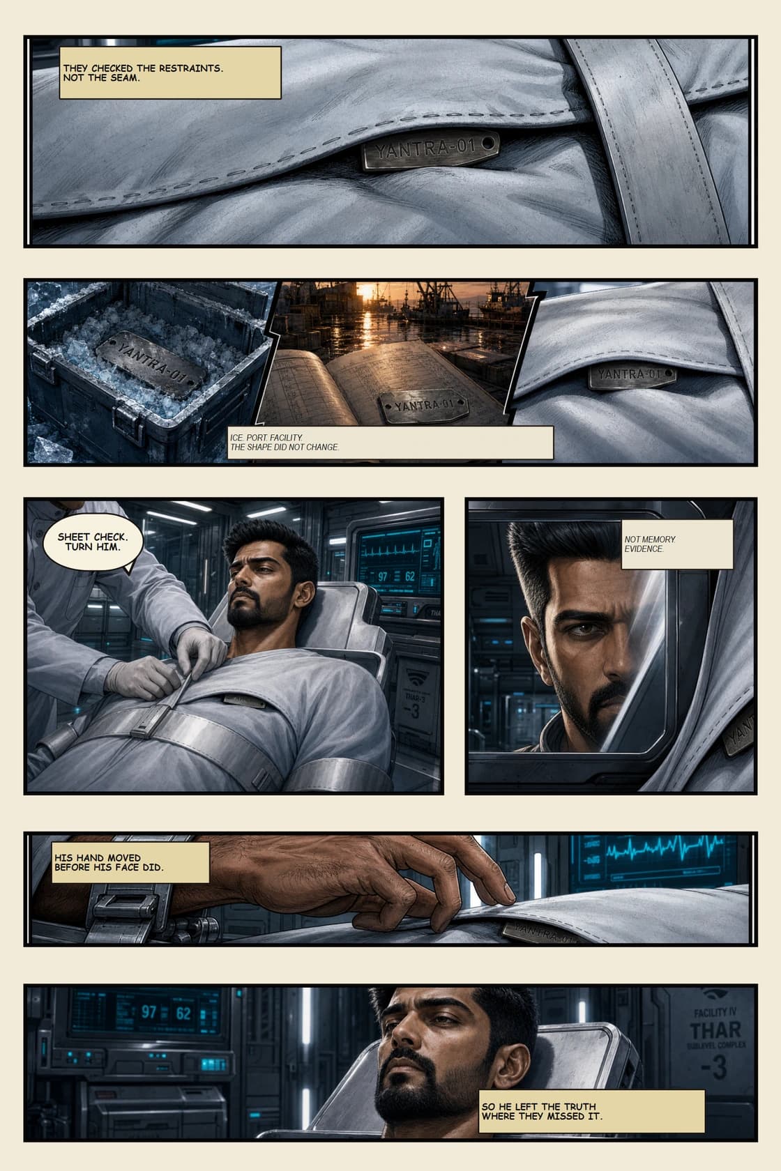 Surya Volume 1: White Silence page 28. Pay off the hidden physical clue and prove Surya preserved more than memory.